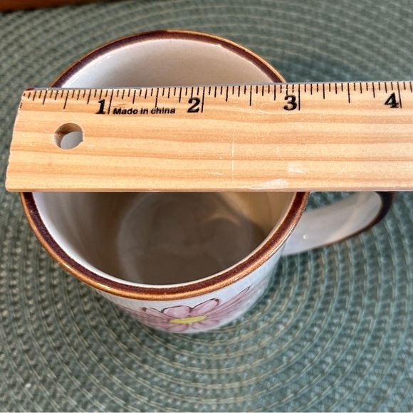 Vintage Daisy & Tulip Flower Mug Norleans Stoneware Coffee Tea Cup Made In Korea - Picture 9 of 9
